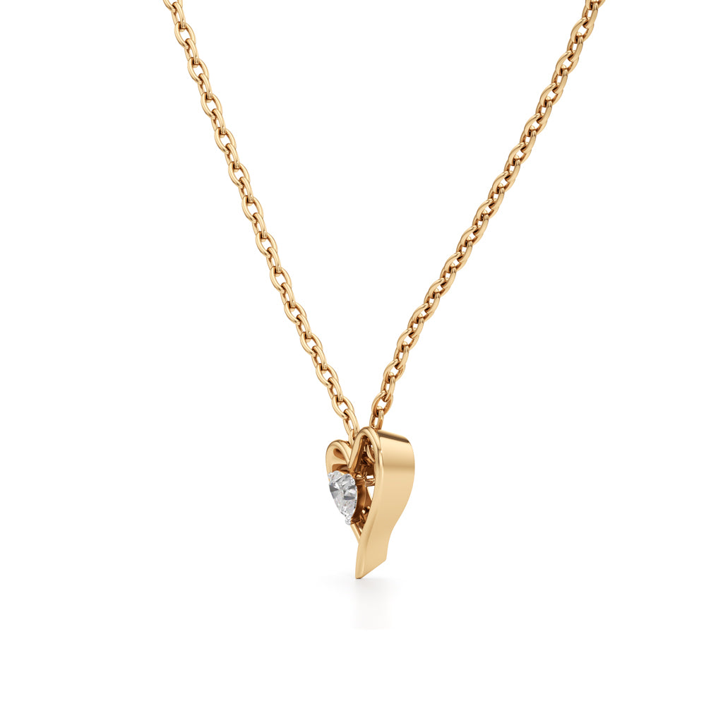 Amora Heart Solitaire Diamond Pendant