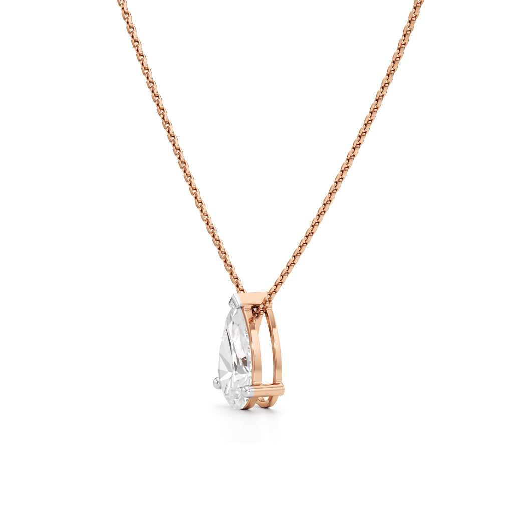 Aurum Pear-Cut Solitaire Pendant Necklace
