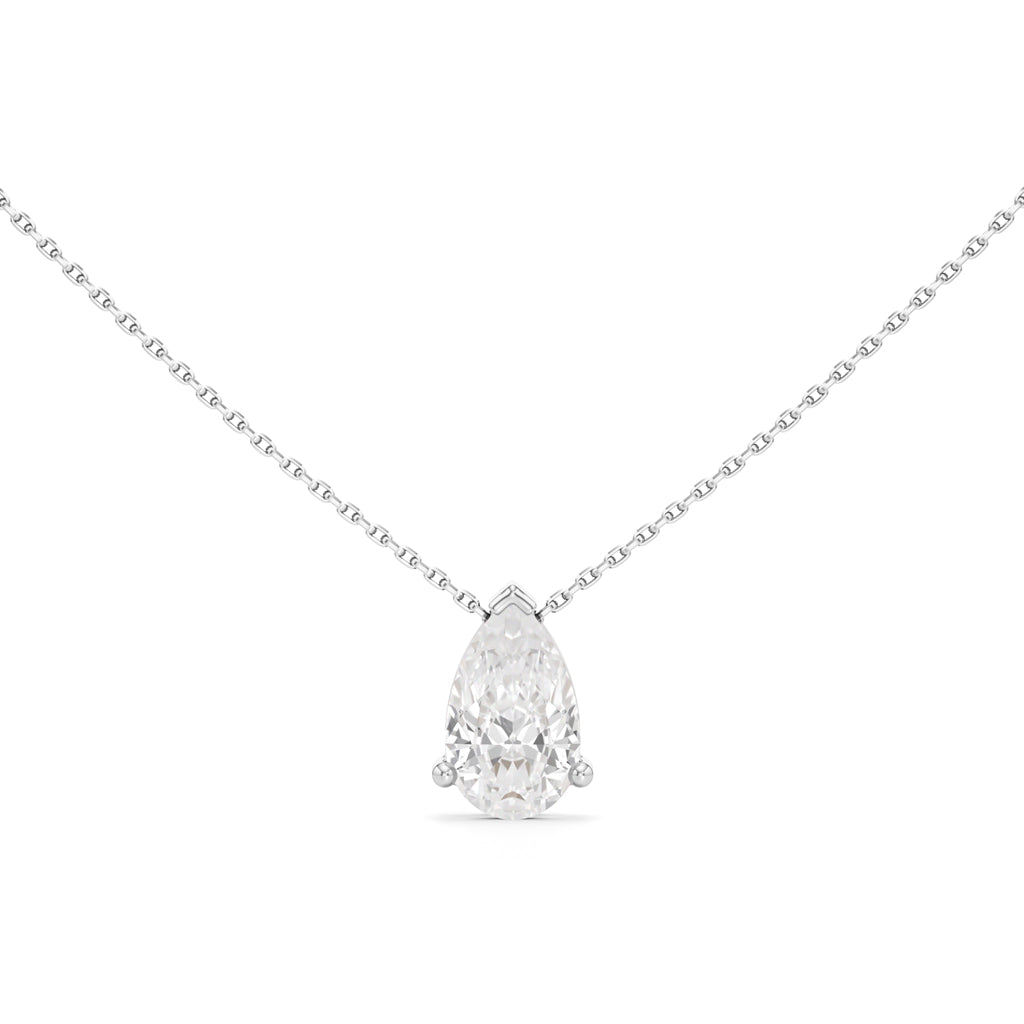 Aurum Pear-Cut Solitaire Pendant Necklace