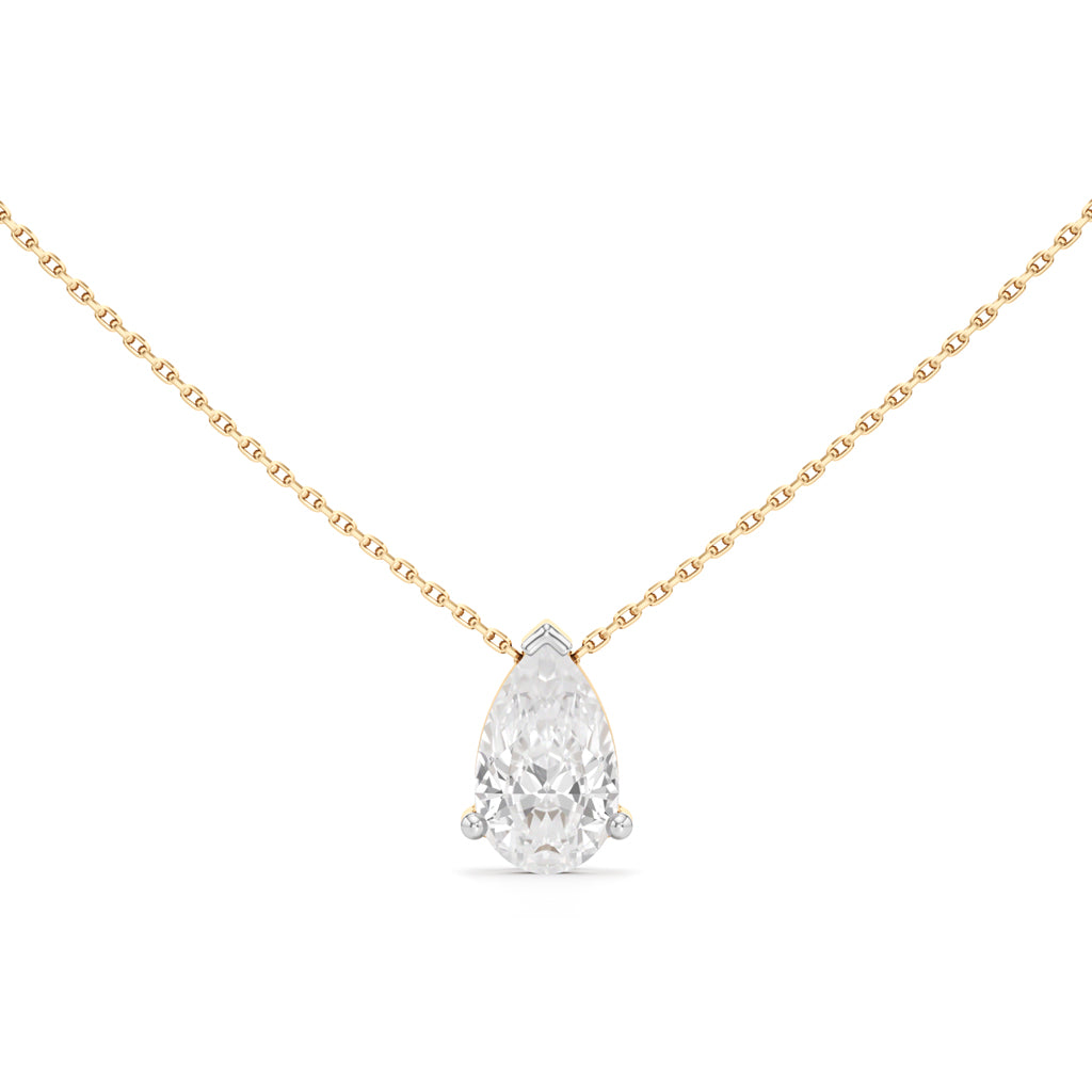 Aurum Pear-Cut Solitaire Pendant Necklace