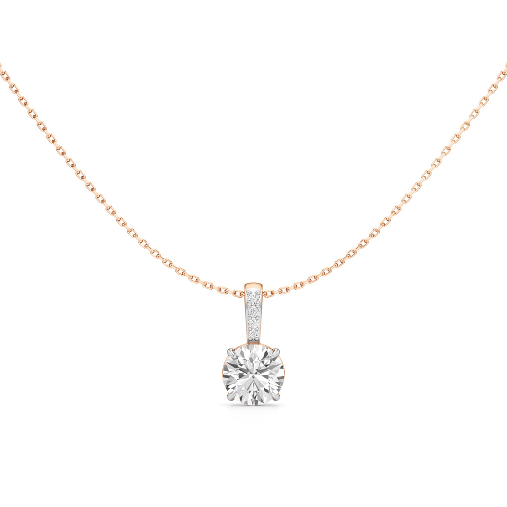 Lustre Solitaire Diamond Pendant Necklace