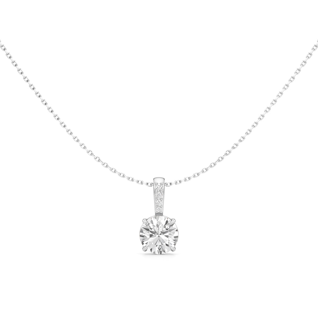 Lustre Solitaire Diamond Pendant Necklace