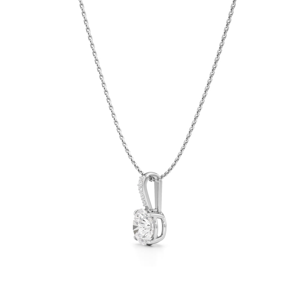 Lustre Solitaire Diamond Pendant Necklace