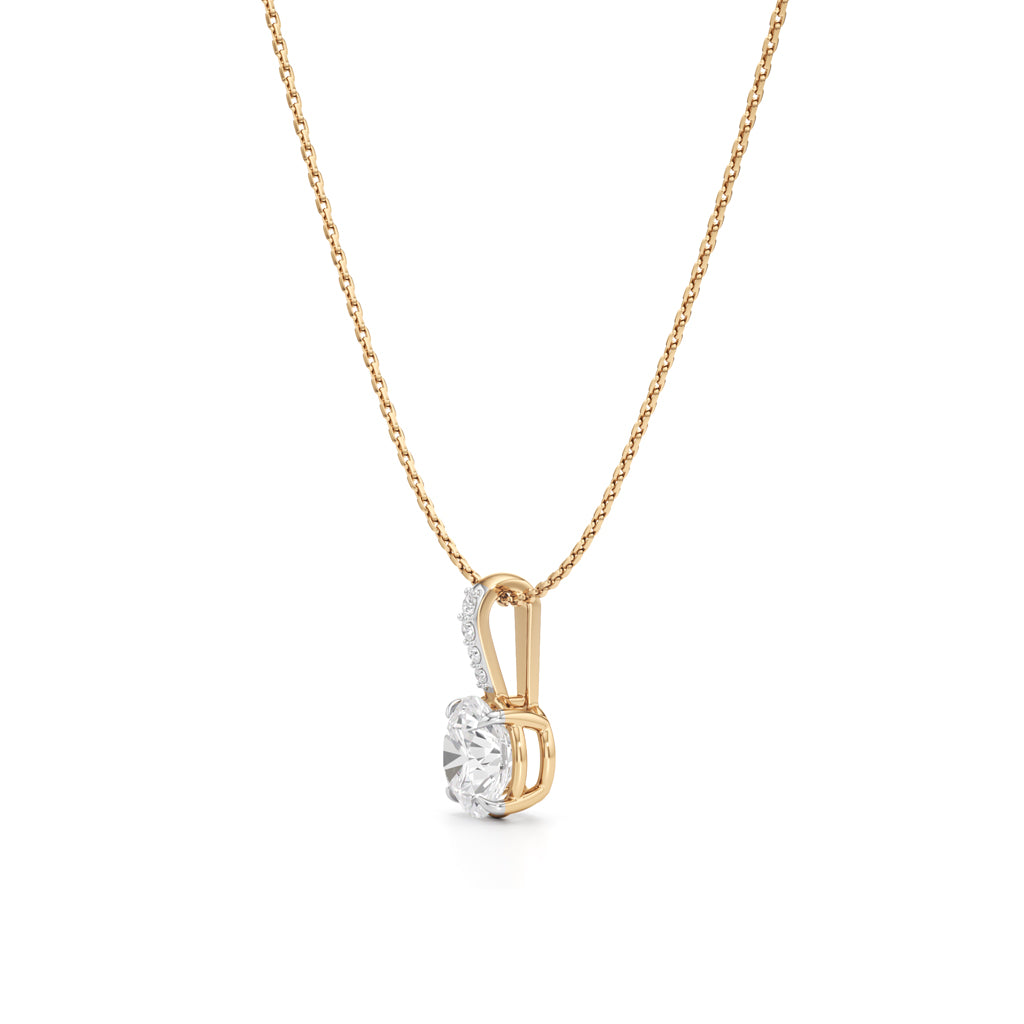 Lustre Solitaire Diamond Pendant Necklace