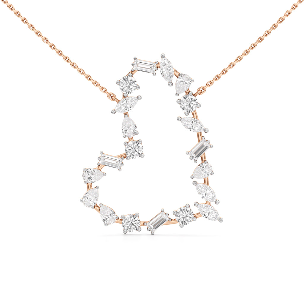 Aurora Diamond Open Heart Pendant