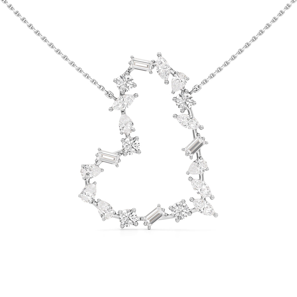 Aurora Diamond Open Heart Pendant