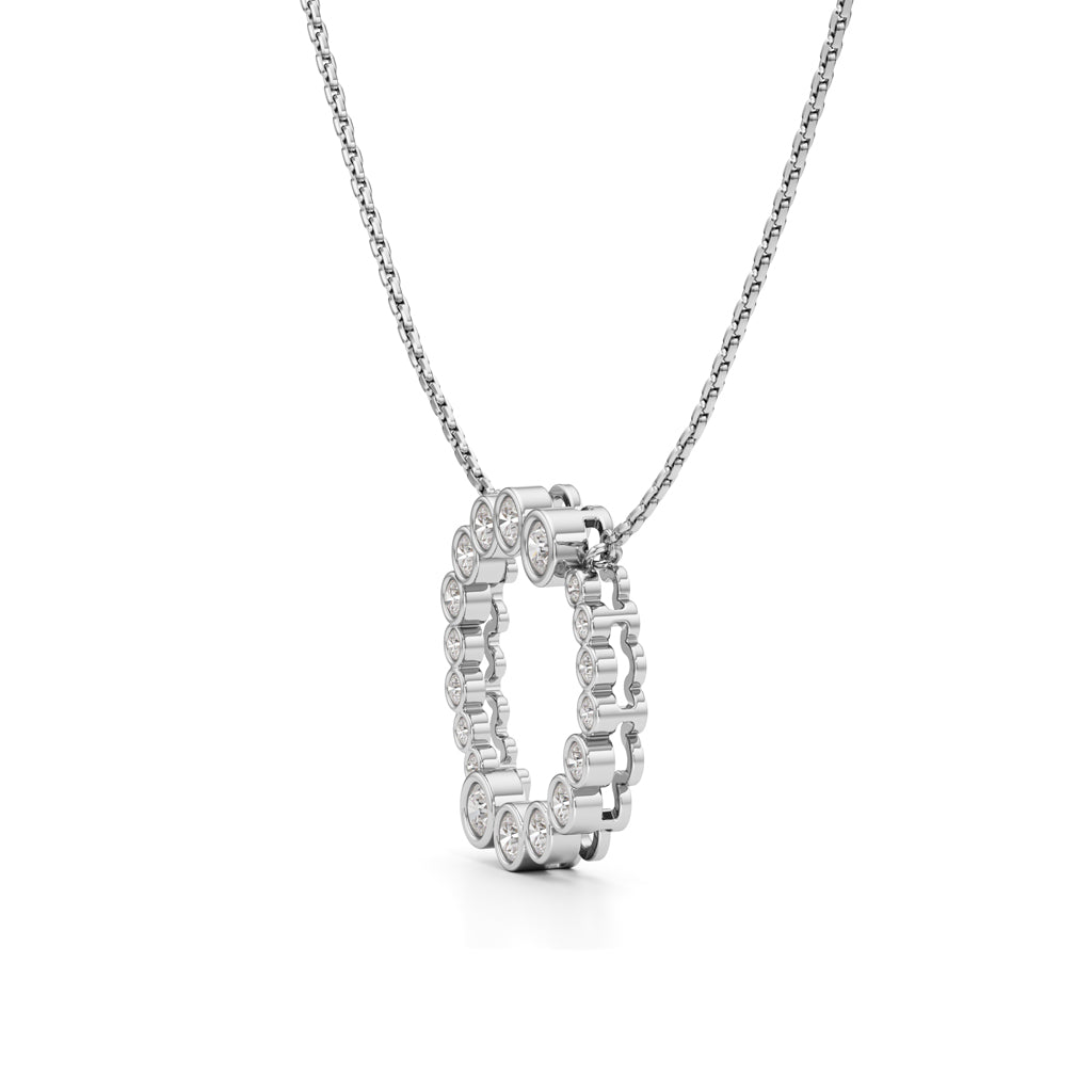 Celestia Halo Circle Pendant Necklace