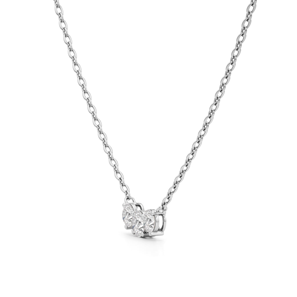 Trinity Sparkle Three-Stone Diamond Necklace