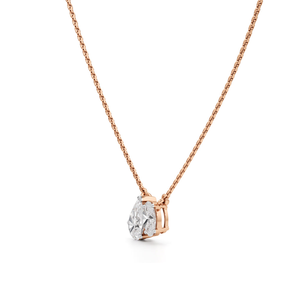 Radiant Duo Diamond Pendant Necklace