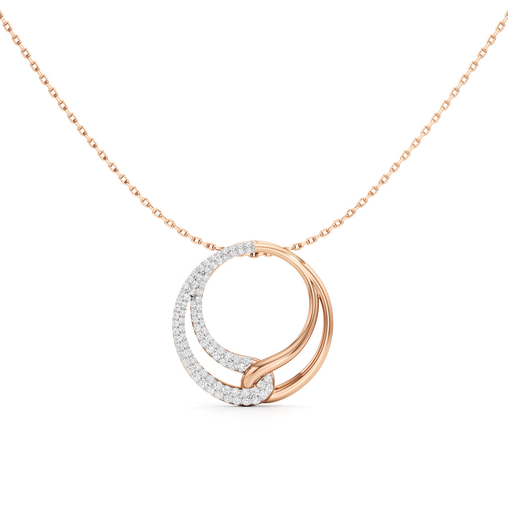 Aurielle Dual-Tone Diamond Loop Pendant Necklace
