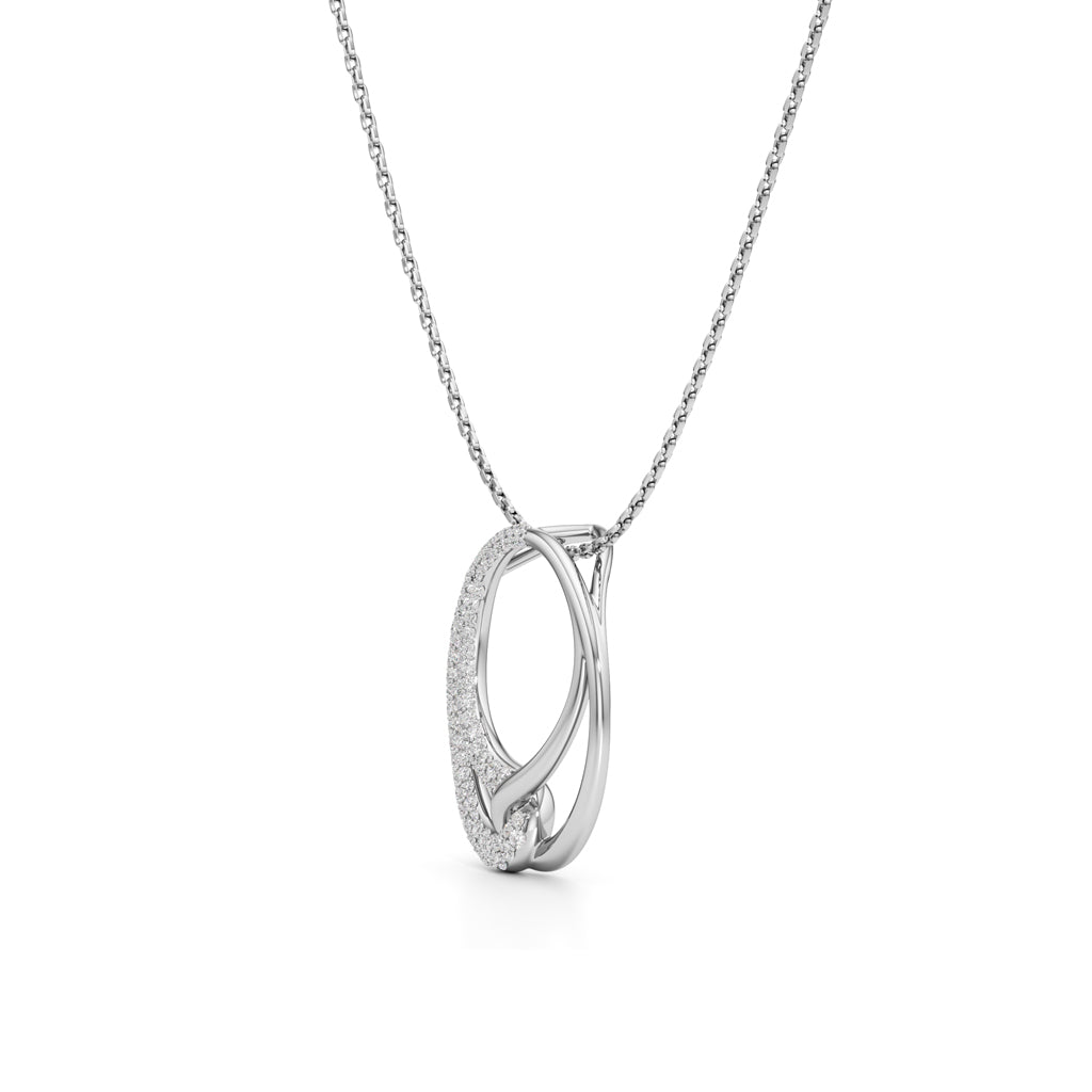 Aurielle Dual-Tone Diamond Loop Pendant Necklace