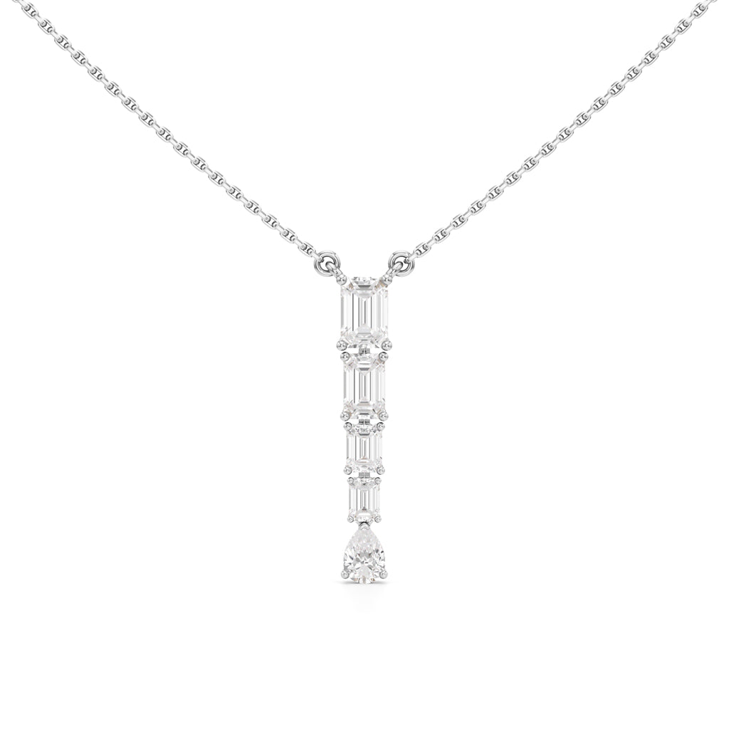 Celestia Vertical Diamond Bar Pendant Necklace