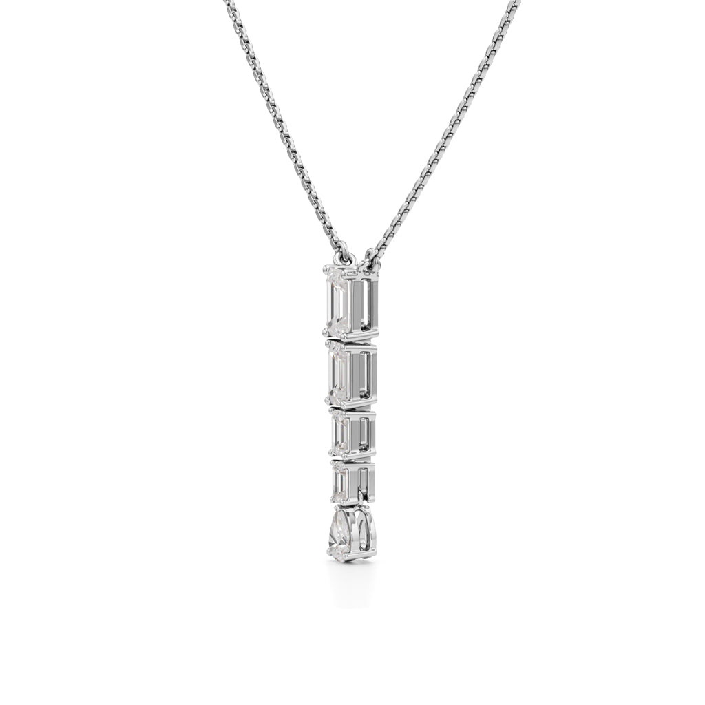 Celestia Vertical Diamond Bar Pendant Necklace