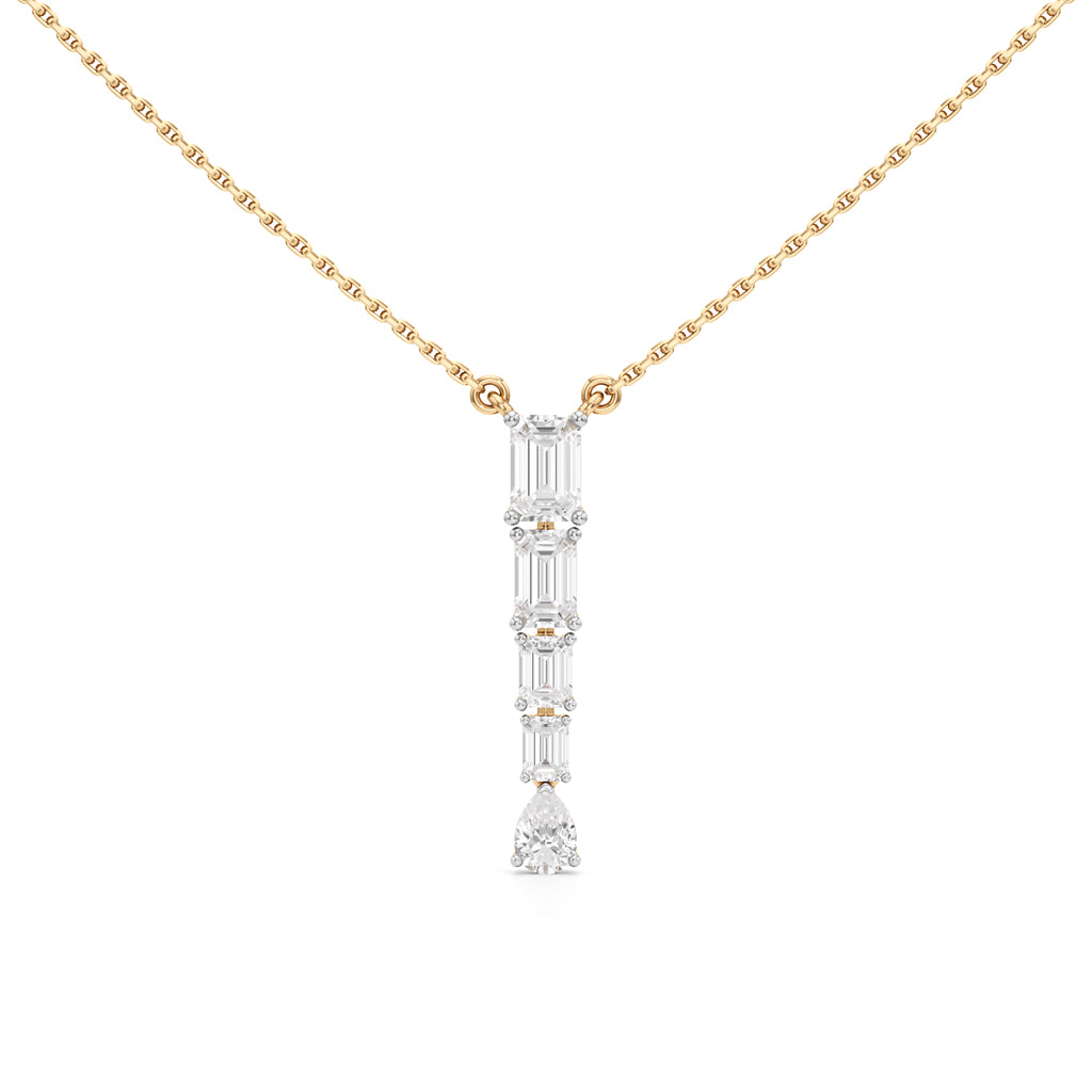 Celestia Vertical Diamond Bar Pendant Necklace