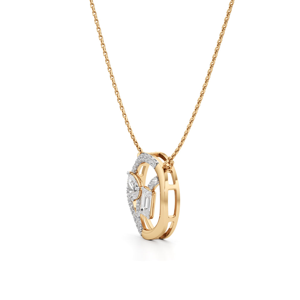 Aurielle Diamond Harmony Circle Pendant Necklace