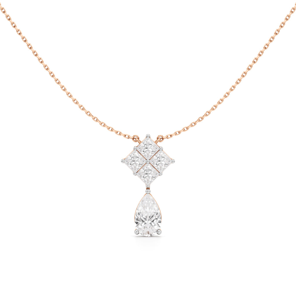 Celestia Diamond Droplet Pendant Necklace