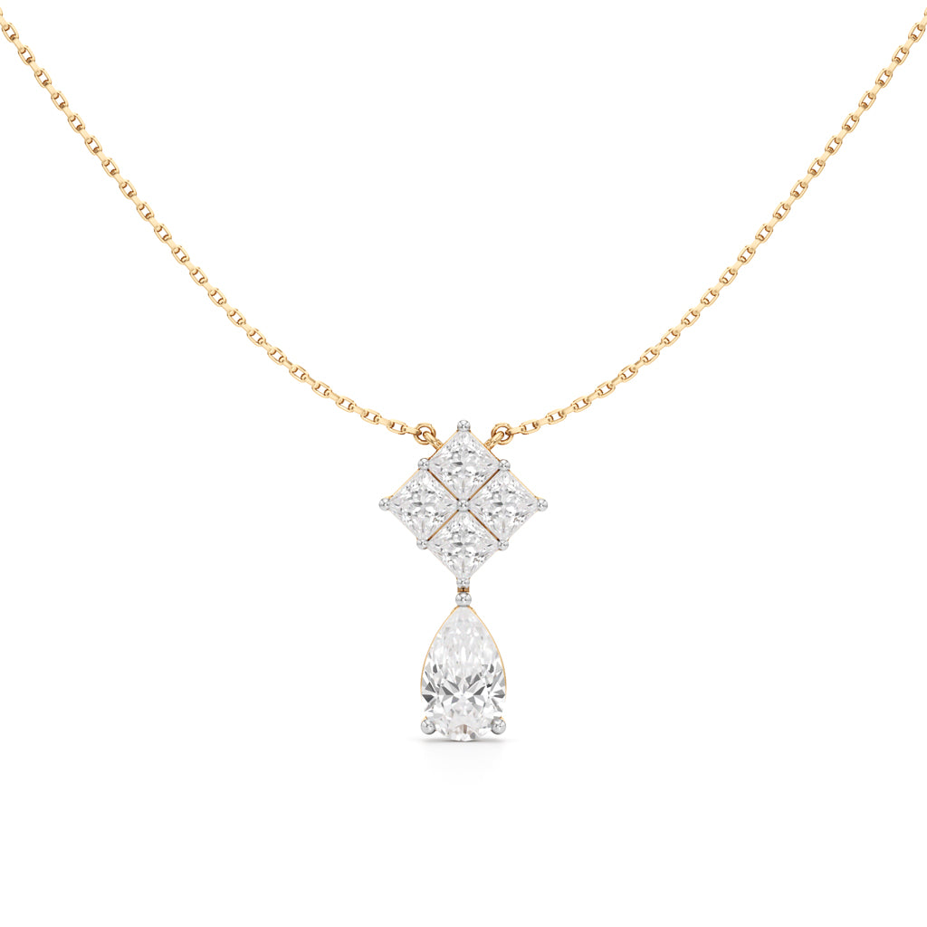 Celestia Diamond Droplet Pendant Necklace