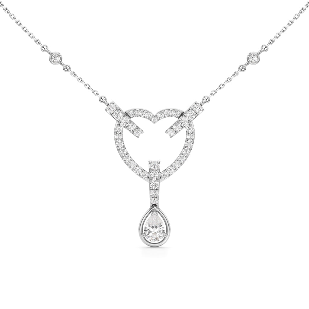 Celestia Interlocking Heart & Pear Drop Pendant Necklace