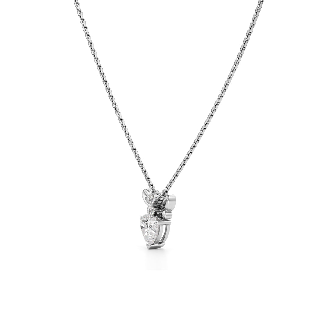 Celestia Heart Bee Diamond Pendant Necklace