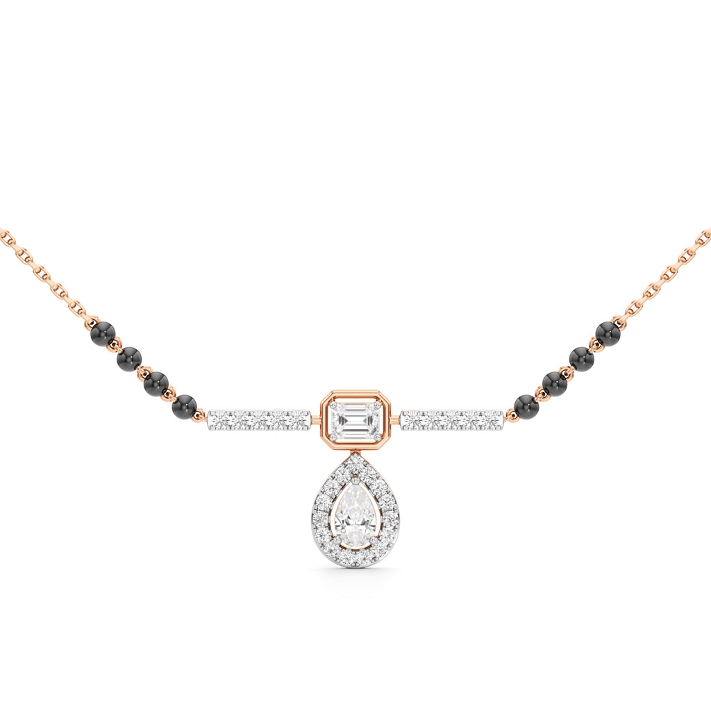 Aaliya Emerald-Cut & Pear Diamond Mangalsutra