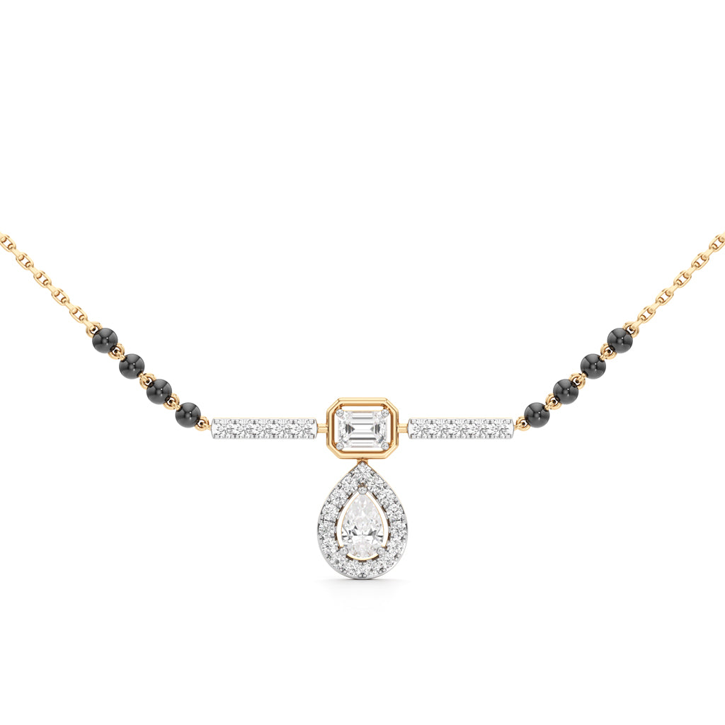 Aaliya Emerald-Cut & Pear Diamond Mangalsutra