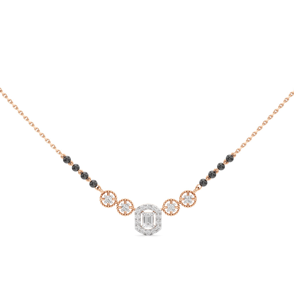 Samaira Sparkle Circle & Emerald-Cut Diamond Mangalsutra