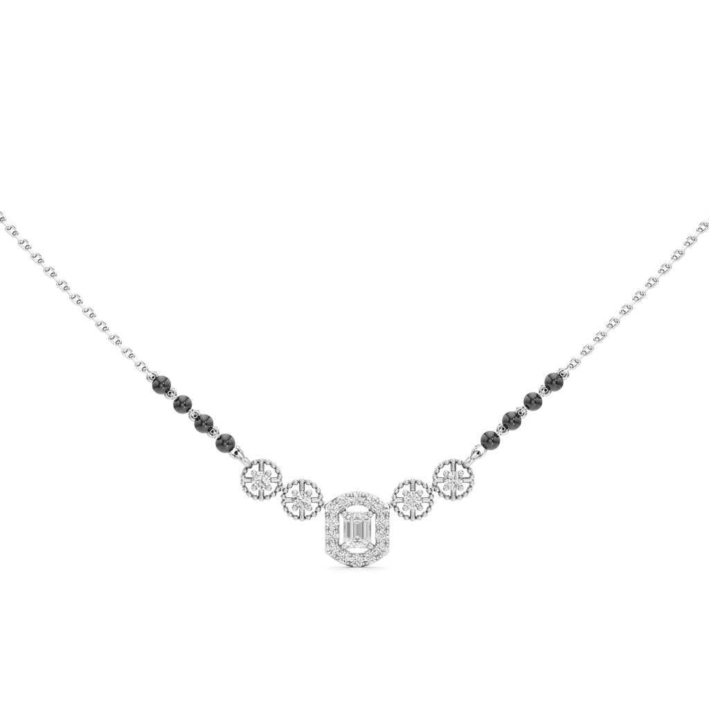 Samaira Sparkle Circle & Emerald-Cut Diamond Mangalsutra