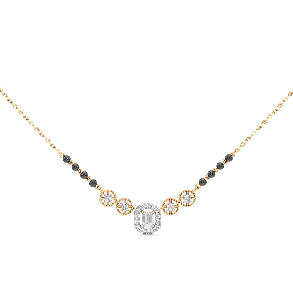 Samaira Sparkle Circle & Emerald-Cut Diamond Mangalsutra
