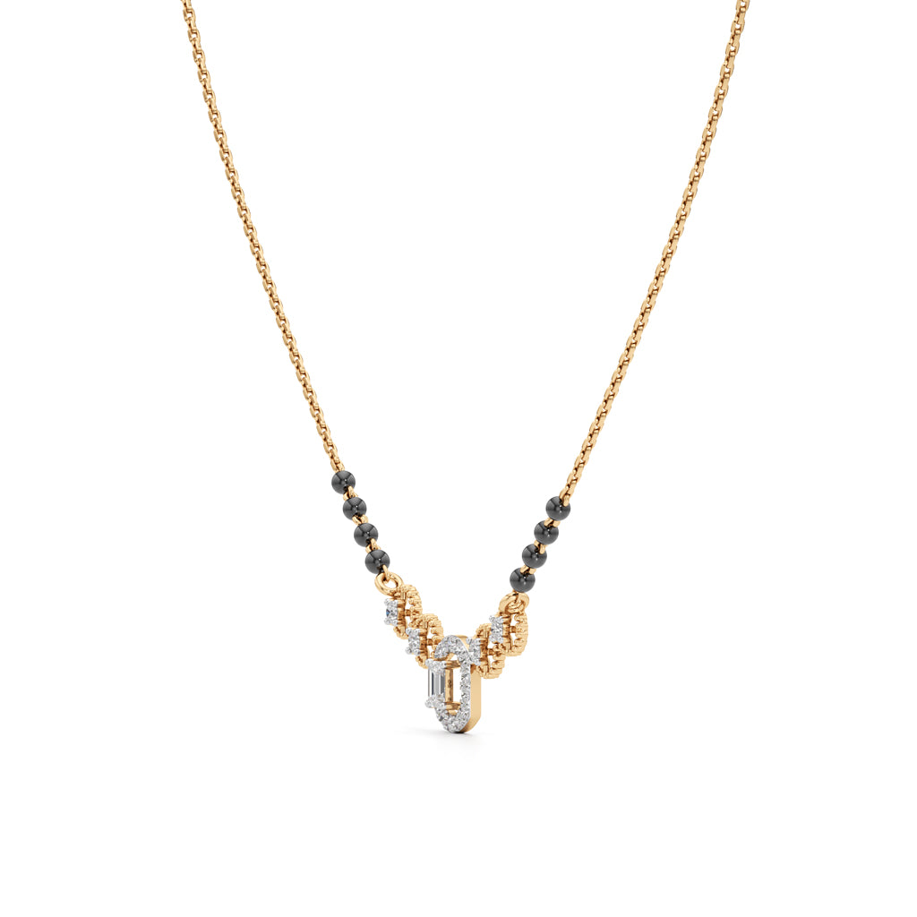 Samaira Sparkle Circle & Emerald-Cut Diamond Mangalsutra
