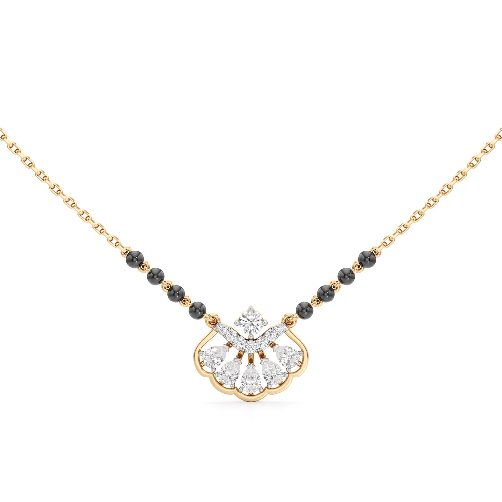 Anaya Radiant Fan-Crest Diamond Mangalsutra