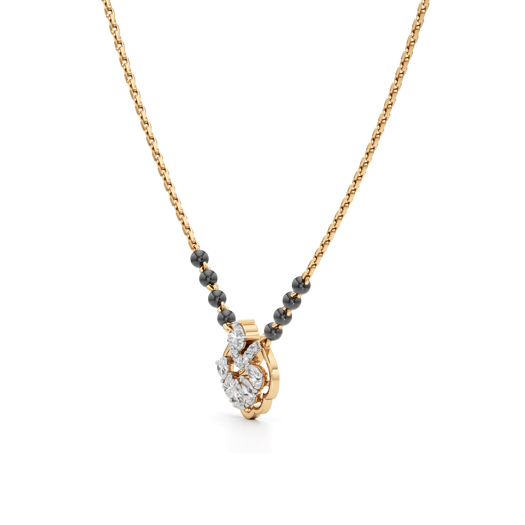 Anaya Radiant Fan-Crest Diamond Mangalsutra