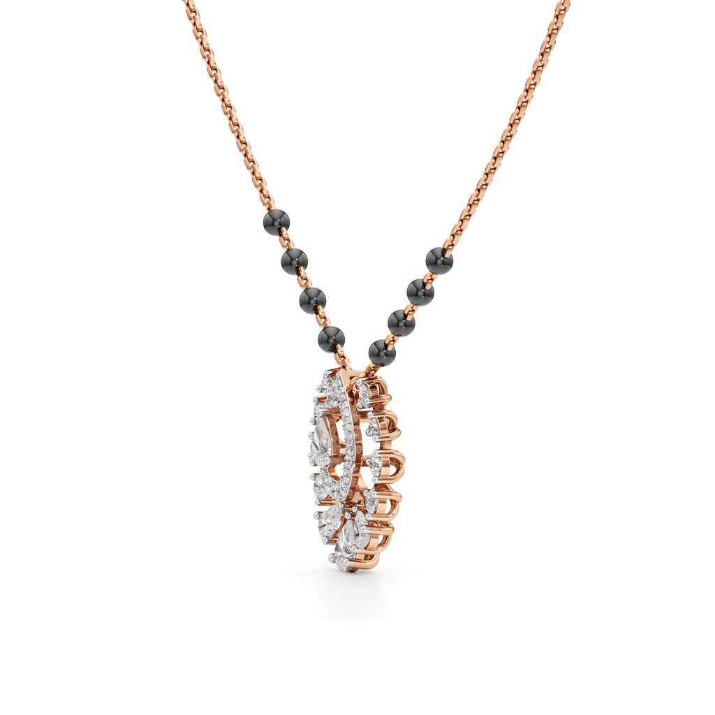 Elara Halo Diamond Mangalsutra