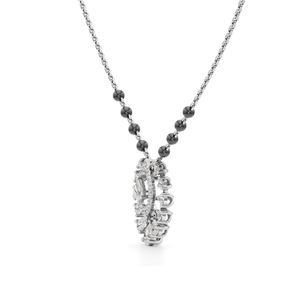 Elara Halo Diamond Mangalsutra