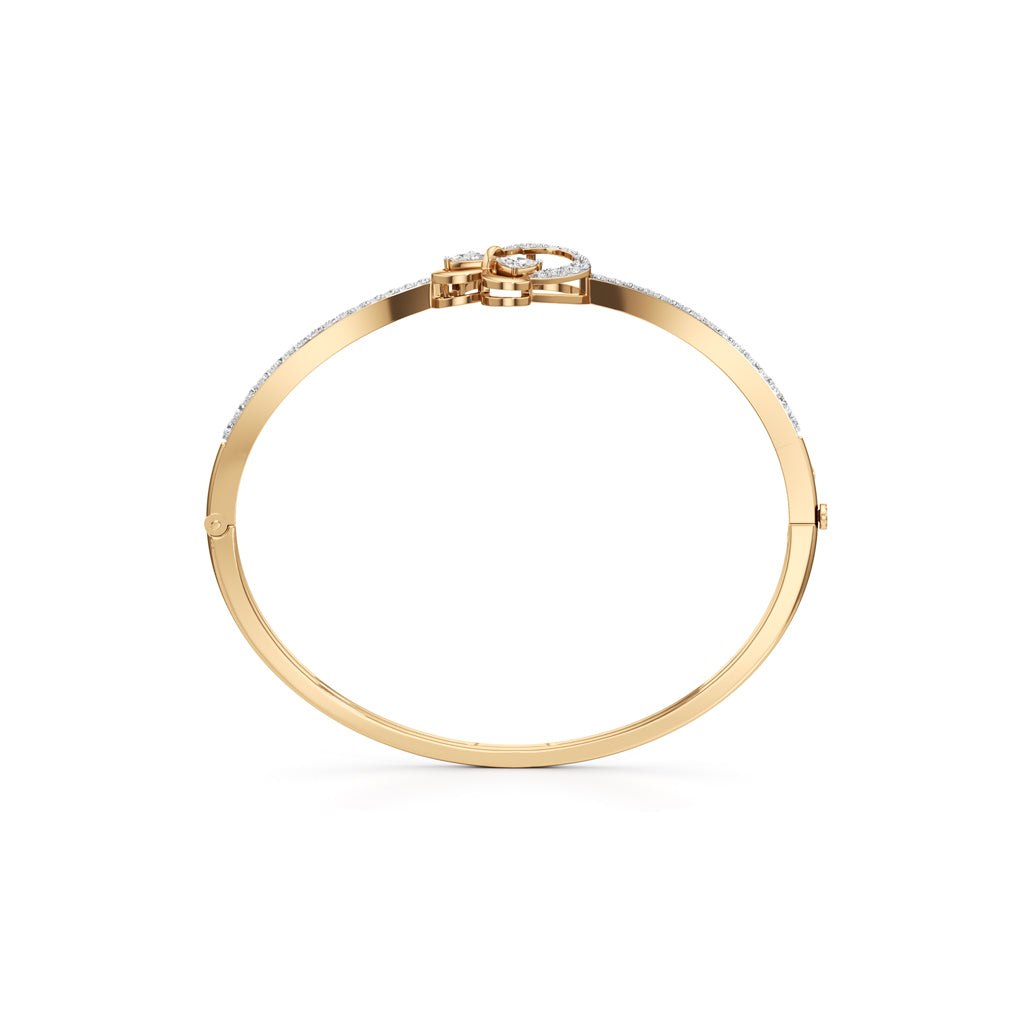Eterne Heart Butterfly Bangle 925 Sterling Silver 18k Gold Vermeil Lab Grown Diamond