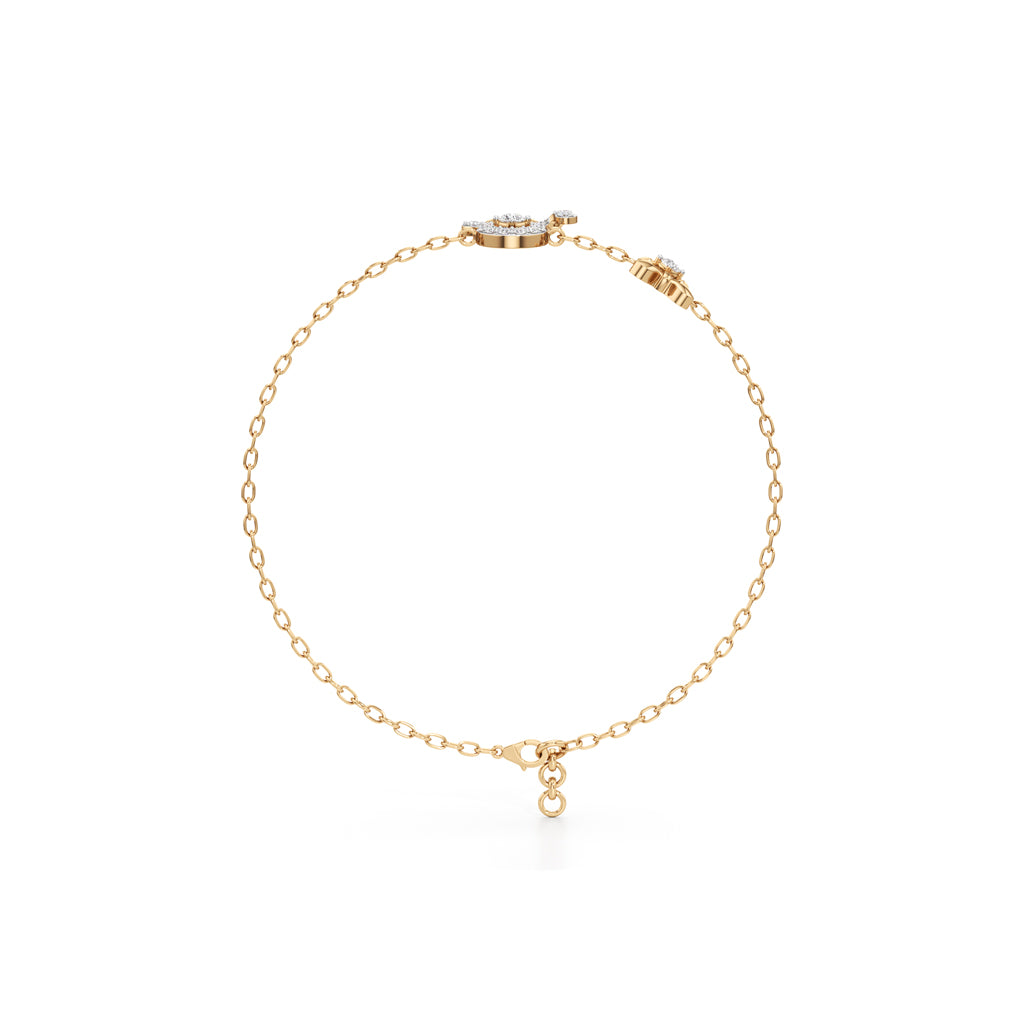Whimsical Bunny Charm Bracelet 925 Sterling Silver 18k Gold Vermeil Lab Grown Diamond
