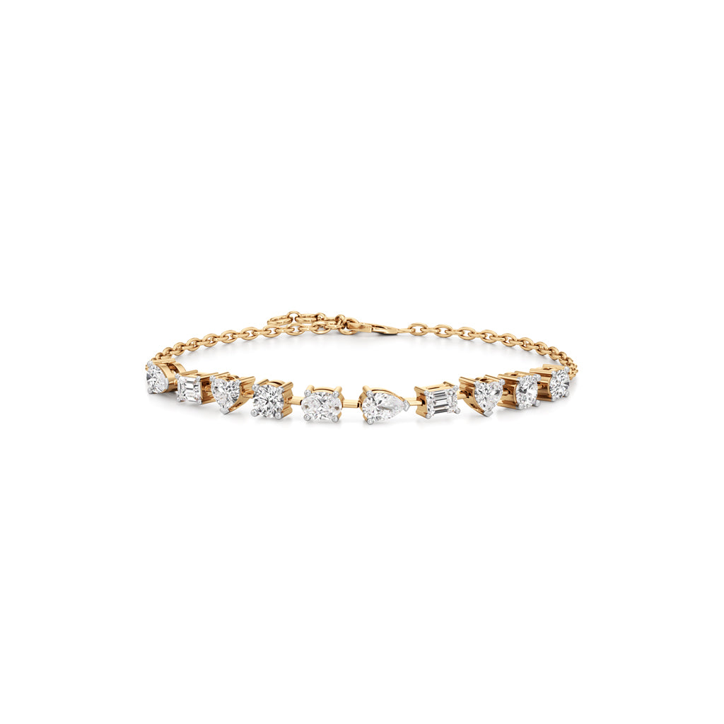MultiShape 925 Silver 18k Gold Vermeil Statement Charm Bracelet