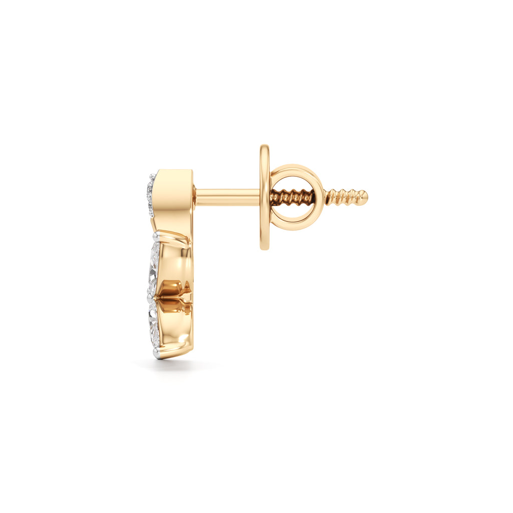 Marquise Bloom Loop Stud Earrings in 925 silver 18k Gold Plated