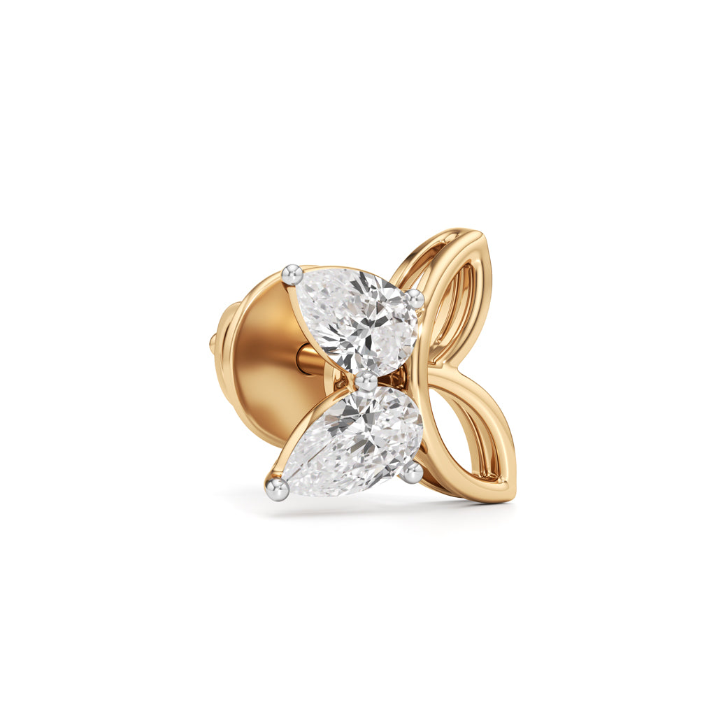 Dainty Butterfly Petal Stud Earrings in 925 silver 18k Gold Plated