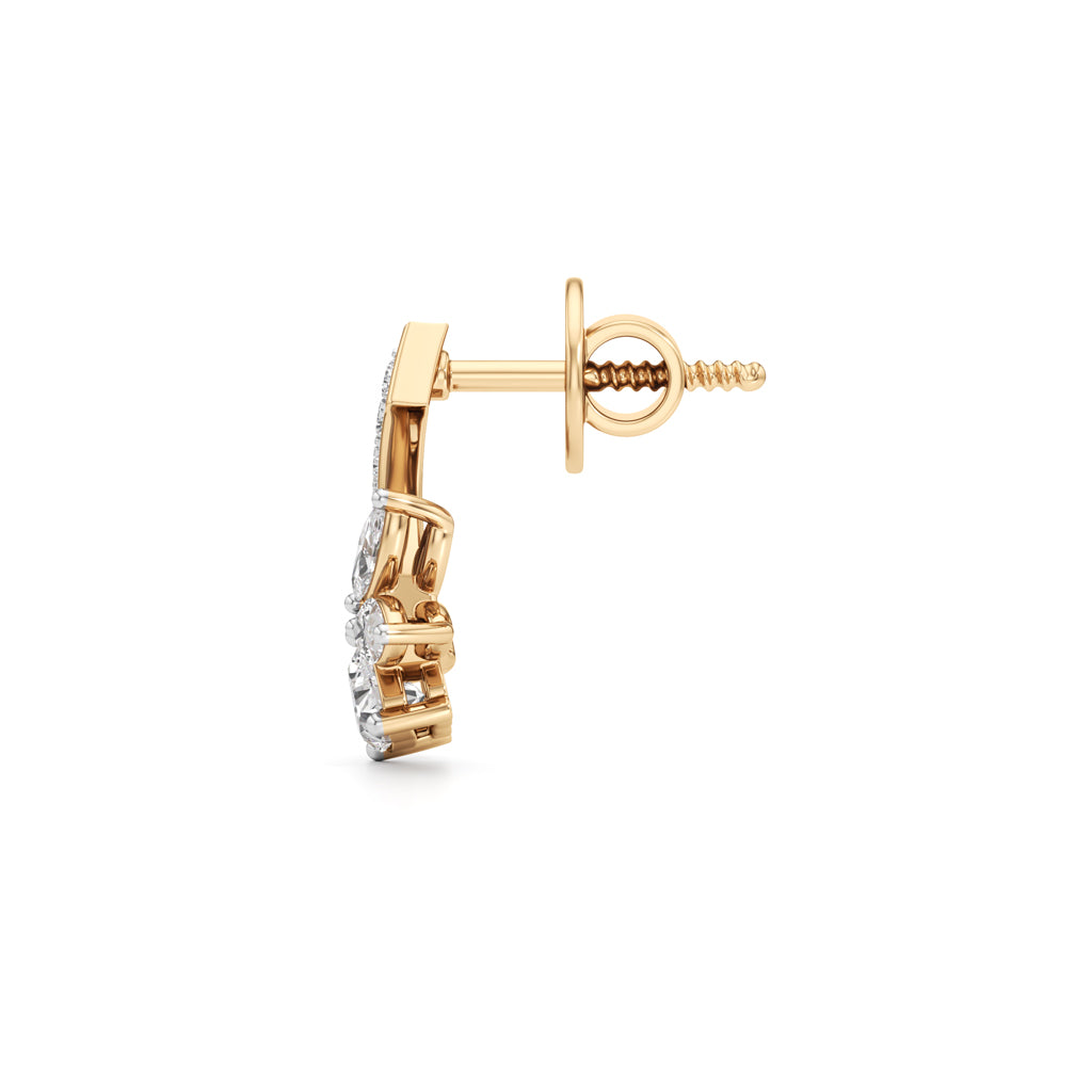 Heart Blossom Sweep Earrings in 925 silver 18k Gold Plated