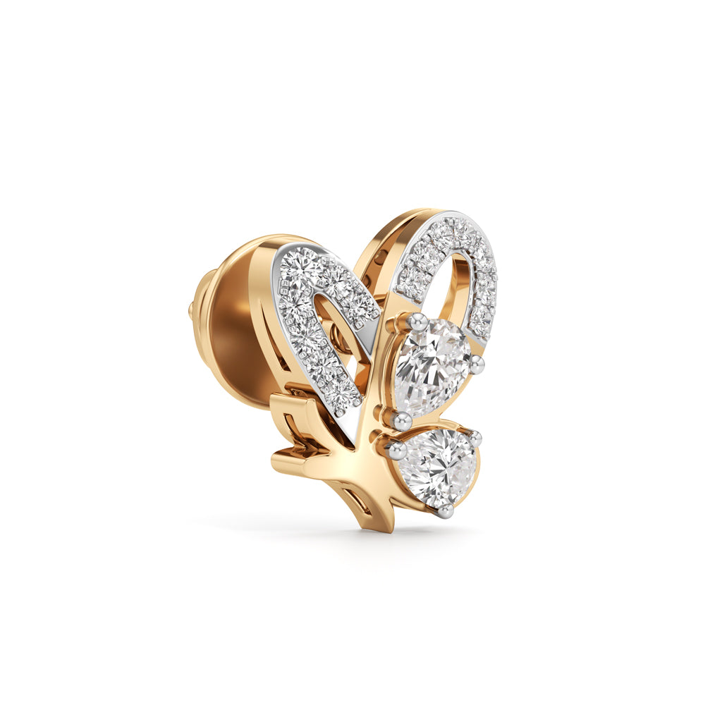 Butterfly Halo Stud Earrings in 925 silver 18k Gold Plated