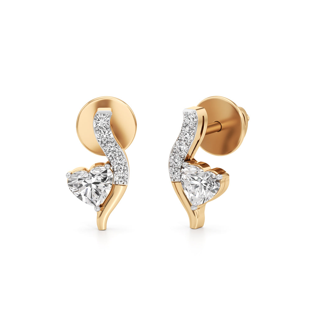 Asymmetrical Emerald & Marquise Bloom Studs in 925 silver 18k Gold Plated