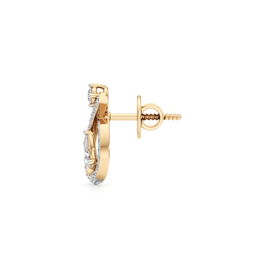 Hexagon Geometric Drops in 925 silver 18k Gold Plated