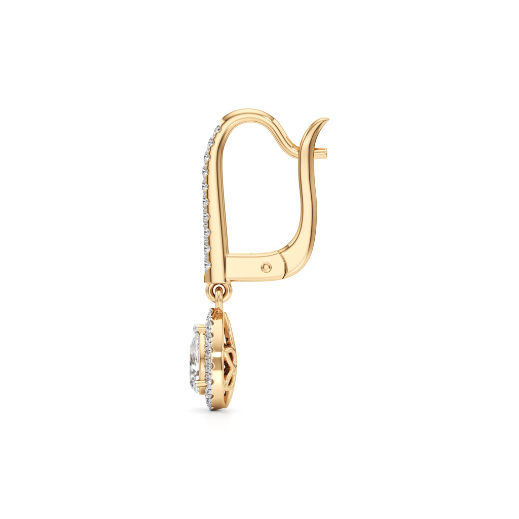 Radiant PearDrop 925 Silver 18k Gold Vermeil Halo Earrings