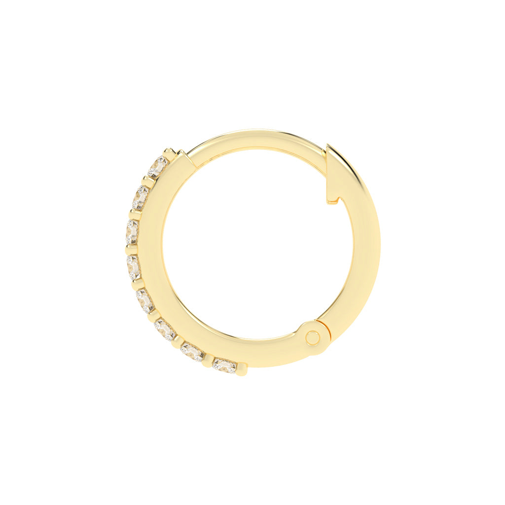 Radiant PavSet 925 Silver 18k Gold Plated Huggie Hoop Earrings