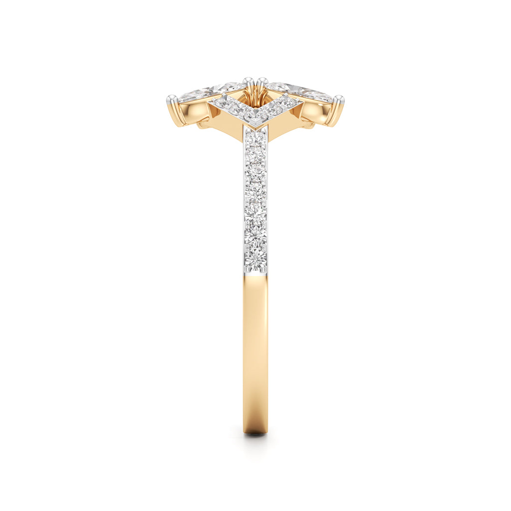 Marquise Butterfly Sparkle Ring in 925 silver 18k Gold Plated