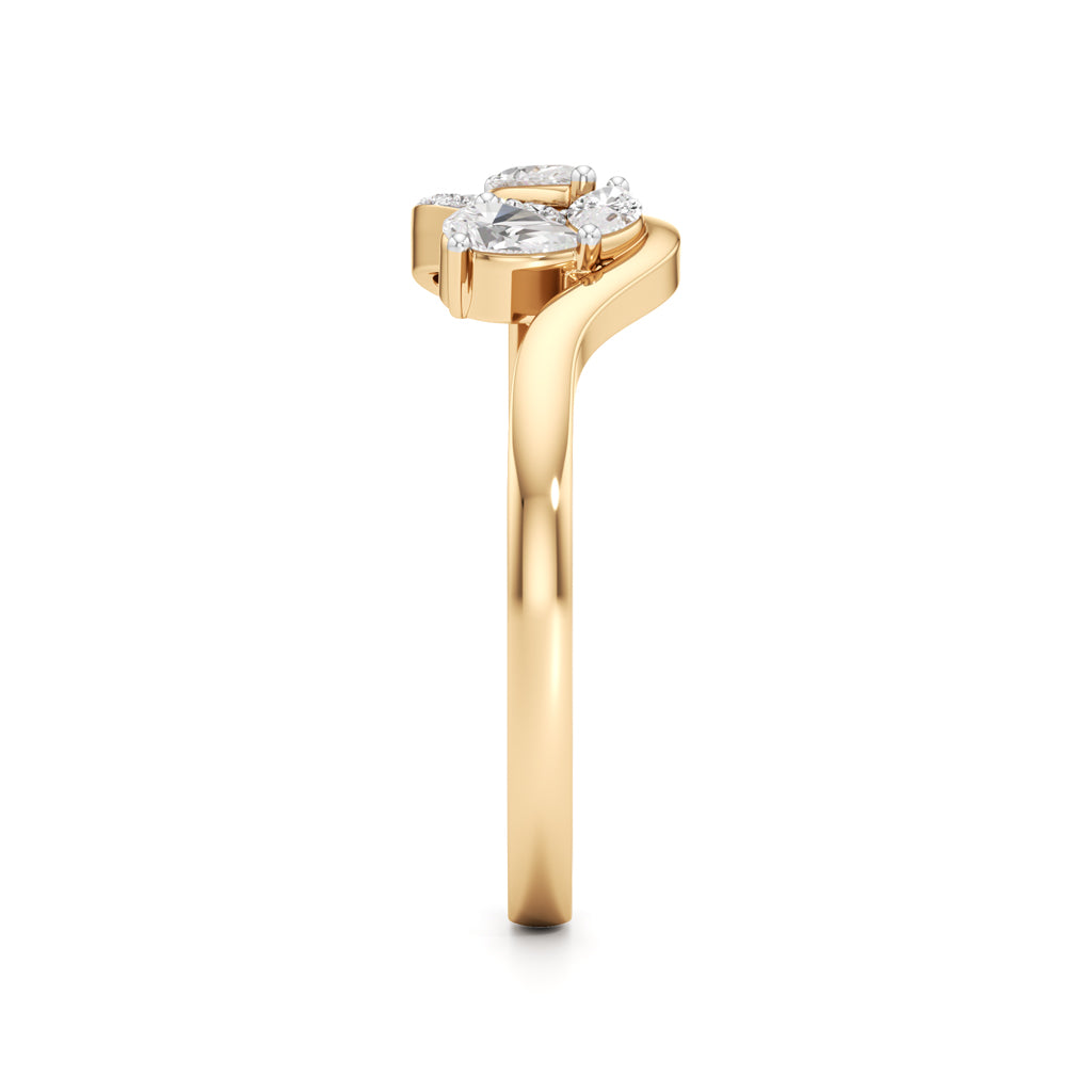 Marquise Infinity Leaf Ring in 925 silver 18k Gold Plated