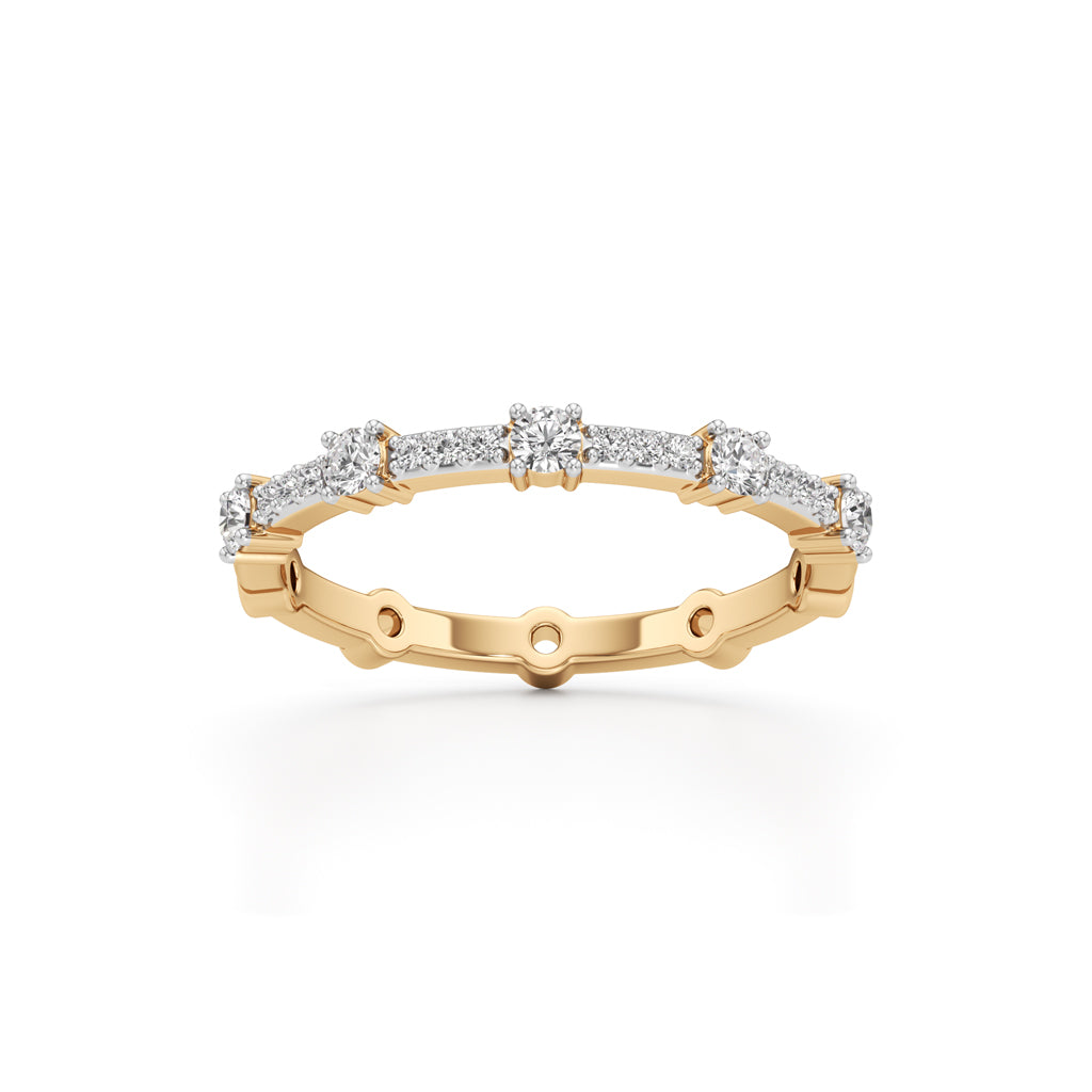925 Silver 18K Gold Plated DiamondStyle Eternity Ring Luxury Fine Finish
