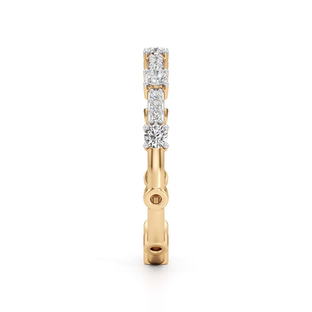 925 Silver 18K Gold Plated DiamondStyle Eternity Ring Luxury Fine Finish