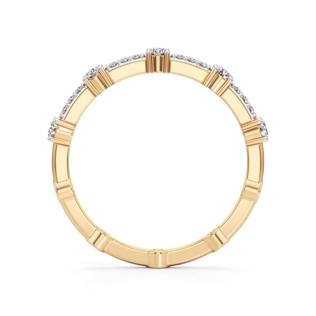 925 Silver 18K Gold Plated DiamondStyle Eternity Ring Luxury Fine Finish