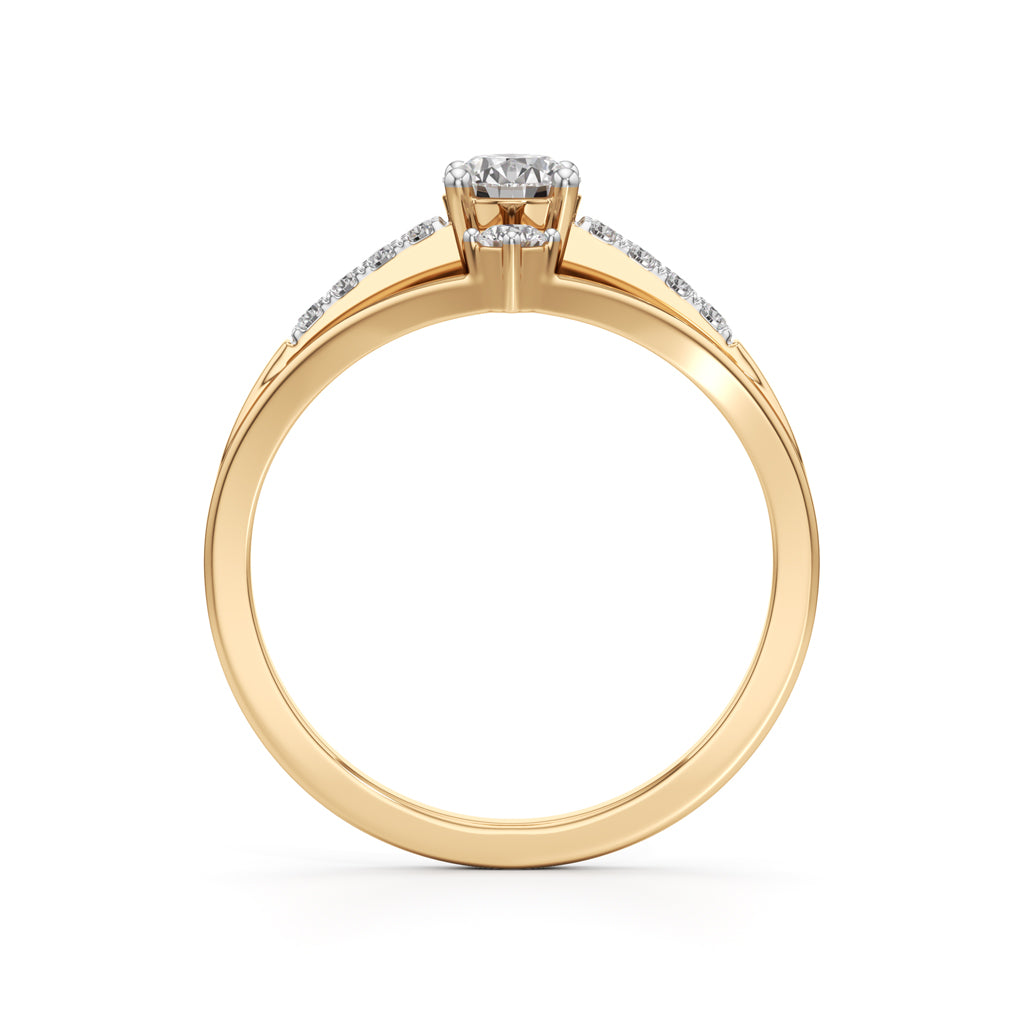 Starburst Geometric 925 Silver 18k Gold Vermeil Solitaire Ring